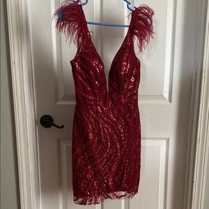 Elegant Red Sequin Dress